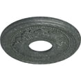 thumbnail image 3 of Ekena Millwork 12 1/8"OD x 3 1/2"ID x 1"P Palmetto Ceiling Medallion (Fits Canopies up to 4 7/8"), Hand-Painted Athenian Green Crackle, 3 of 6