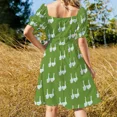 thumbnail image 3 of Two White Geese Sleeveless Dress Woman fashion elegant dress women dress, 3 of 6