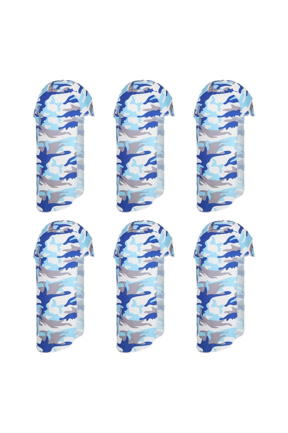 Hard Hat Sun Shade, 6 Pack Cooling Skull Cap Quick Dry Neck Shade Cap for Men Women, Camo Sky Blue