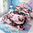 thumbnail image 3 of Manfei Kawaii Ocean Axolotl Twin Quilt Set,Pink Japanese Sakura Twin Coverlet Set,2 Pieces,1 Bedspread and 1 Pillowcase, 3 of 7