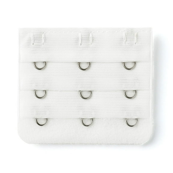 INSPIRE CHIC Women's 3 Hook 3 Row Bra Extenders Stretchy Bra Strap Buckle Hooks Bra Band White 1
