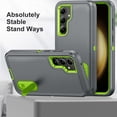thumbnail image 5 of Stand Case for Samsung Galaxy S23 FE with Metal Kickstand Hard PC & TPU Back Shockproof [Military Grade Protection] Heavy Duty Rugged Hybird Protective Cover for Samsung Galaxy S23 FE, Gray+Green, 5 of 9