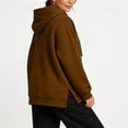 thumbnail image 5 of Njagoc3 Fleece Lined Hoodie Women | Full Zip Hooded Long Sleeve Pullover Sweatshirt with Front Pockets | Relaxed Fit for Fall Casual Wear & Vacation Outings，Brown，L, 5 of 5