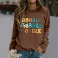 thumbnail image 2 of Fiaer Thanksgiving Women Sweatshirts Letter Graphic Plus Size Pullover Long Sleeve Fashion Crew Neck Baggy Tops Coffee M, 2 of 4