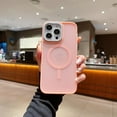 thumbnail image 7 of Magnetic Designed for iPhone 12 Pro Case [-Grade Drop Tested] [Compatible with Magnet] Slim Frosted Case for iPhone 12 Pro Case Phone Case (6.1"), Pink, 7 of 7