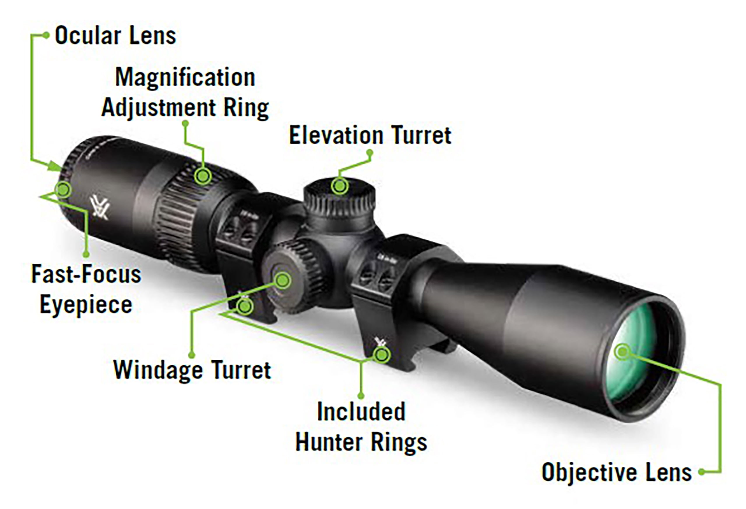 Vortex Triumph HD 3-9x40 Second Focal Plane, 1-inch Tube Riflescope Kit - Dead-Hold BDC (MOA) Reticle,  1" Hunter Rings - 0.90" Low Height, Neoprene Cover