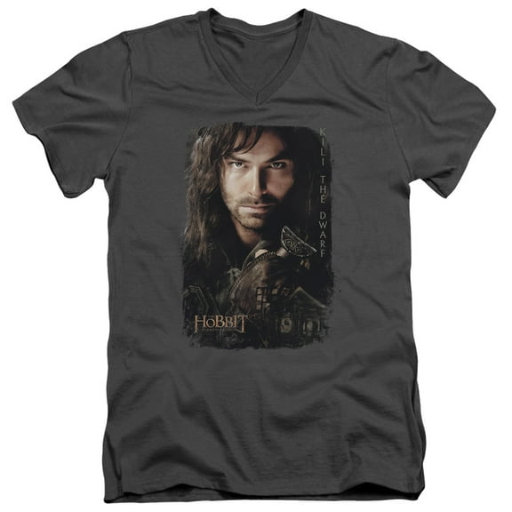 The Hobbit - Kili Poster - Slim Fit V Neck Shirt - Small