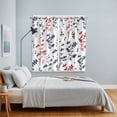 thumbnail image 3 of Grey Red Botanical Kitchen Curtains Window Panels, Watercolor Spring Floral Summer Leaf Insulated Window Treatment Curtain, Grommet Curtains for Bedroom/Living Room/Bathroom, 2 Piece 52"Wx84"L, 3 of 8