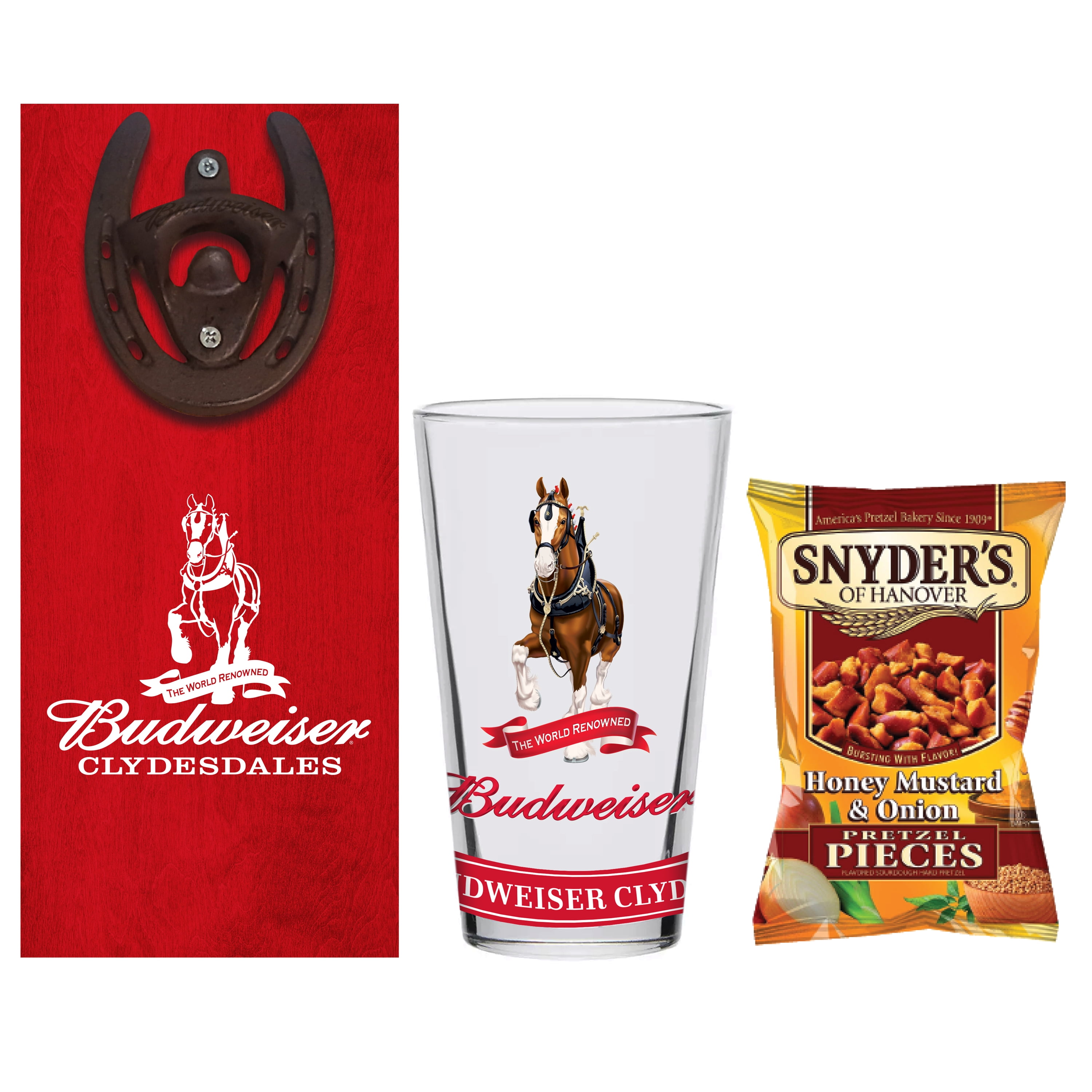 BUDWEISER King of Beers Tall Beer Glass Clydesdales Horses 12 oz