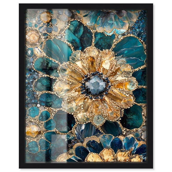 Opulent Geode IV Shadowbox Print Geodes Wall Decor by Art Remedy, Black Frame, 16 x 20
