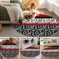 thumbnail image 5 of Round Rugs 4Ft, Black Red Round Area Rug Washable Indoor Throw Carpet, Garden Floral Stripe Aesthetic Flower Boho Soft Non Slip Circle Rug for Kitchen Nursery Room Home Decor Aesthetic, 5 of 8