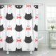 thumbnail image 1 of ABPHQTO Silueta de gato negro con lazo de cabeza de gato y texto Miau linda forma de cara rosa cortina de ducha abstracta cortina de baño 165x180 cm ABPHQTO PKNMT66x72Shower-13945, 1 of 2