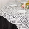 thumbnail image 4 of Efavormart 72"x72" White / Black Wave Embroidered Sequin Table Overlay, Sparkly Square Table Topper, 4 of 6