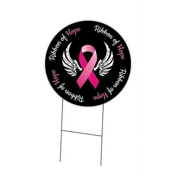 SignMission Corrugated Plastic Sign With Double Sided Image 16" Circular - Ribbon Of Hope | Coroplast Yard Sign With Stake |  Made in the USA