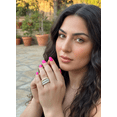 thumbnail image 5 of Tri Color Sterling Silver Cz Stackable Statement Ring for Women and Teens - Size 5, 5 of 7