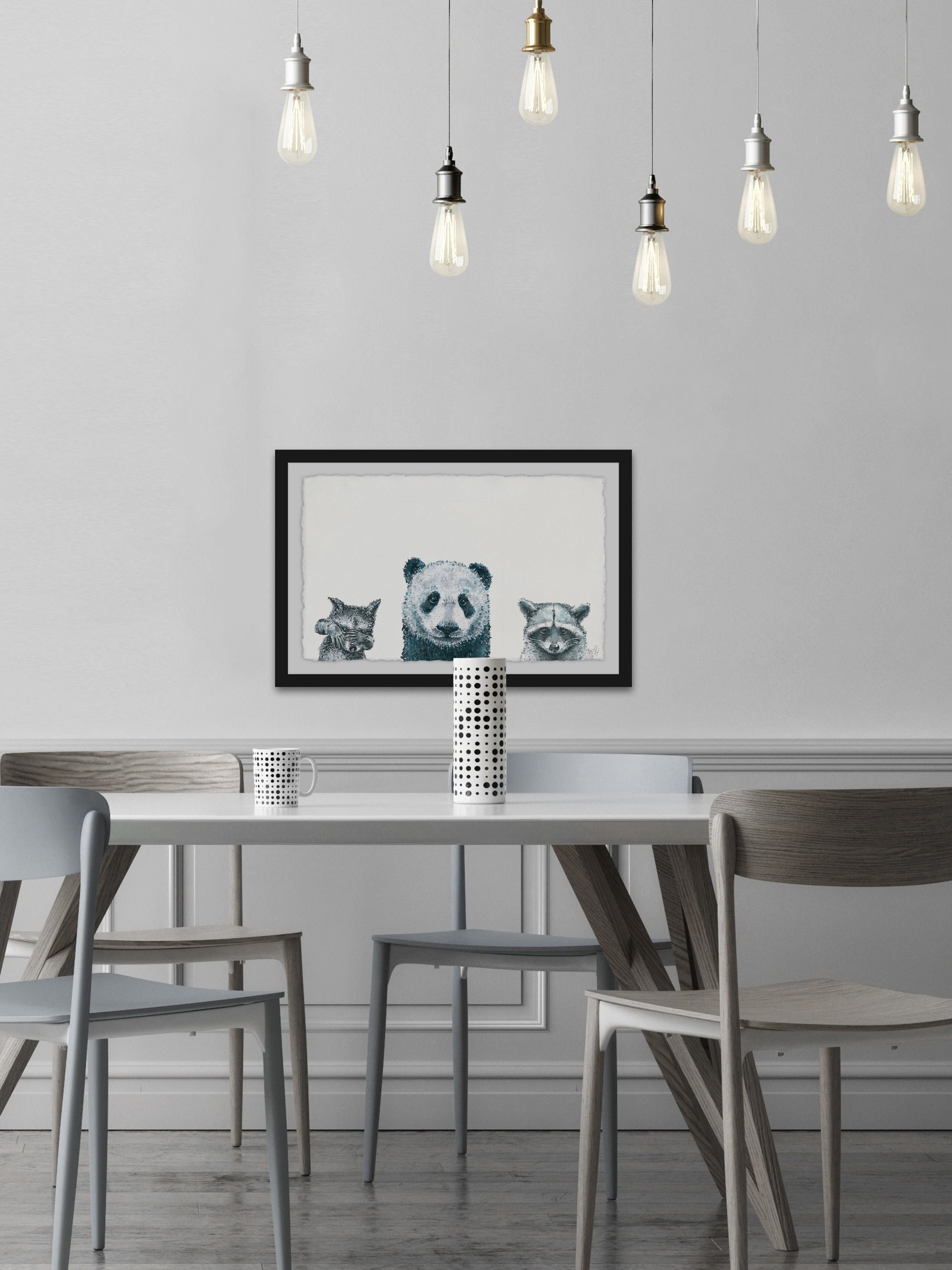 Shy Trio Framed Painting Print