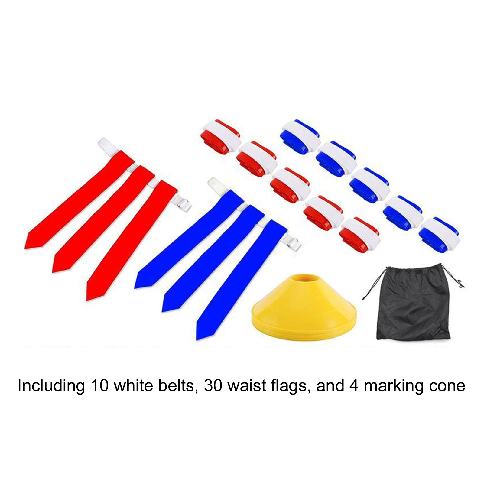 Set De 10 Ceintures De Flag Football Ajustables - Drapeaux Rouge Et Bleu, Pour Entraînement Et Jeux