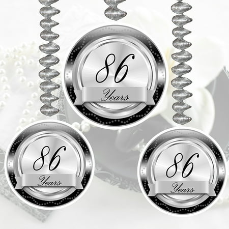 86 YEARS CLASSY BLACK DANGLER (3 COUNT) by Partypro