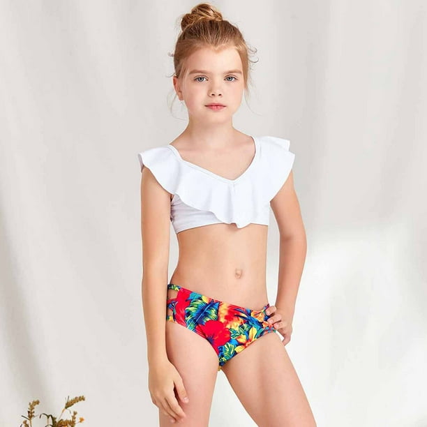 TIMIFIS Swimsuit for Toddler Girl Bikini Set 2 Piece Swimwear Tankini  Bathing Suit Floral Summer Beach Wear for 13-14 Years - Summer Savings  Clearance