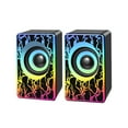 thumbnail image 2 of xjwjuw Computer USB Mini Speaker, Colorful Luminous Lights, Double Channel Subwoofer, Compact Desktop Audio, High-Quality Sound, Plug-and-Play, Laptop, PC, Gaming, Music, 2 of 6