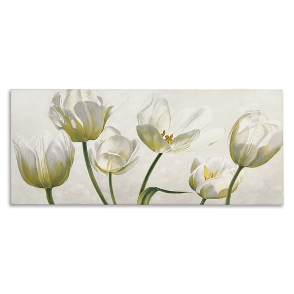 Stupell Industries Shabby Chic Soft White Blooming Tulips Canvas Art, 30 x 13, by Eva Barberini