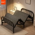 thumbnail image 2 of AOLIVIYA cama plegable cama individual hogar adulto Simple doble 1,2 m dormitorio habitación de alquiler cama dura almuerzo de hierro, 2 of 4