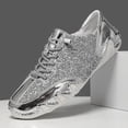 thumbnail image 2 of Silver Unisex Reflective Sneakers Outdoor Casual Mesh Running Shoes Lightweight Breathable Walking Footwear Men Women, 2 of 7