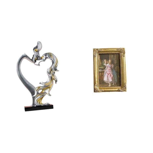 Figura De Pareja Romántica Con Marco De Fotos De Resina, Adorno De Escritorio Coleccionable Para Dormitorio, Boda, Estantería, Armario, Decoración Del Hogar, Soporte De Exhibición, Póster,