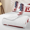 thumbnail image 4 of meiyoeat Initial E Letter Twin Quilt Set for Boys, USA Flag Baseball Sport Twin Coverlet Set, 2 Pieces, 1 Comforter and 1 Pillowcase, 4 of 7