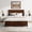 Walnut, variant on Mintazer Queen Size Bed Frame with LED Light & Charging Station, Modern Platform Bed with 2 Storage Drawers & Tall-Panel Headboard, White