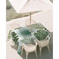 thumbnail image 2 of 54x80 Inch Outdoor Tablecloth with Umbrella Hole Zipper Rectangle Dark Green Palm Leaves Rectangular Tablecloths Outside Waterproof Tropical Botanical Summer Patio Table Cloth Cover for Picnic Party, 2 of 8