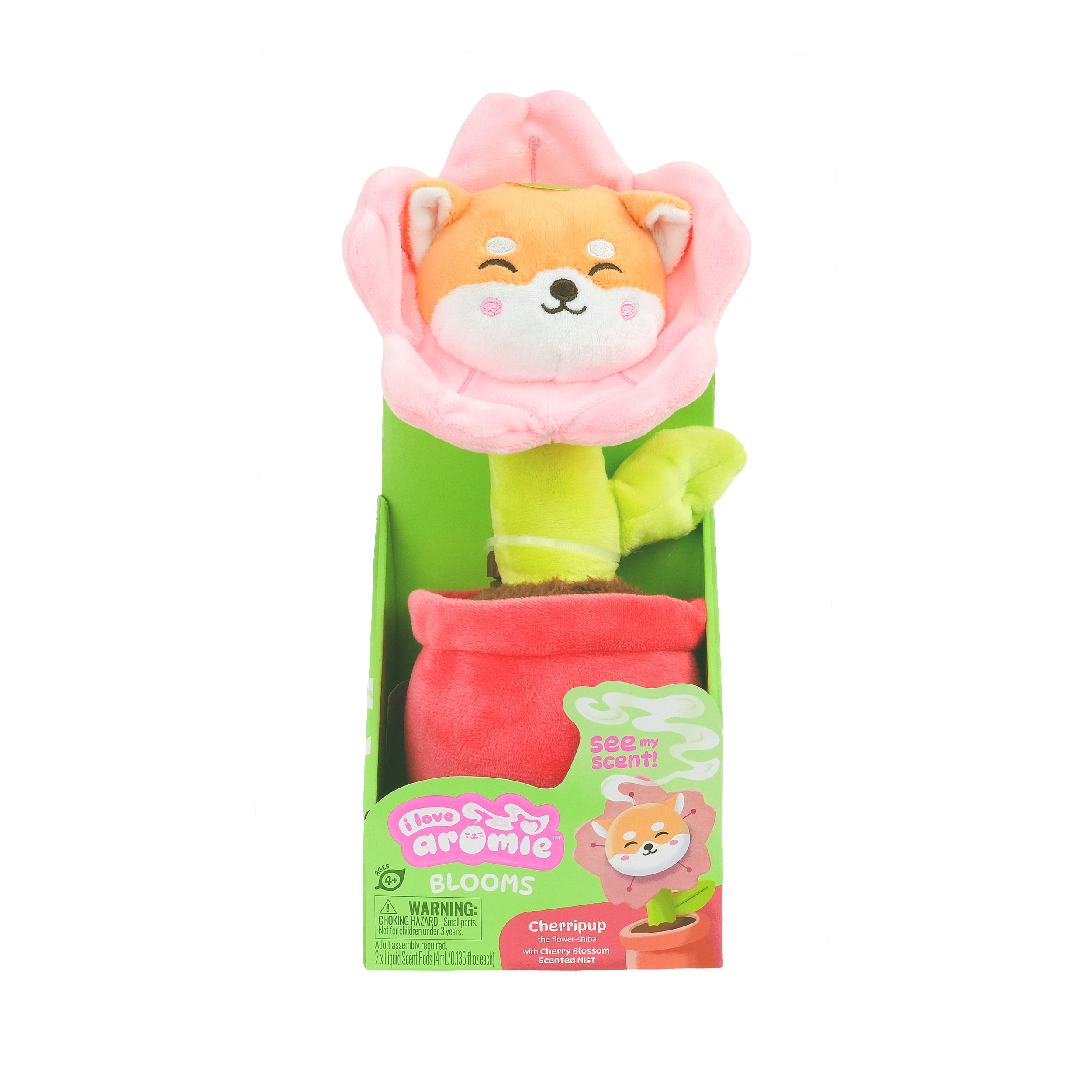 i love aromie™ Cheeripup - Cherry Blossom Scented Flower Plush with Visible Magic Mist. Refillable Fragrance Toy for Kids 4+