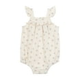 thumbnail image 3 of Wonderluxe Newborn Girls' 2 Pack Flutter Sleeve Bubble Romper, Sizes 0/3M-6/9M, 3 of 4