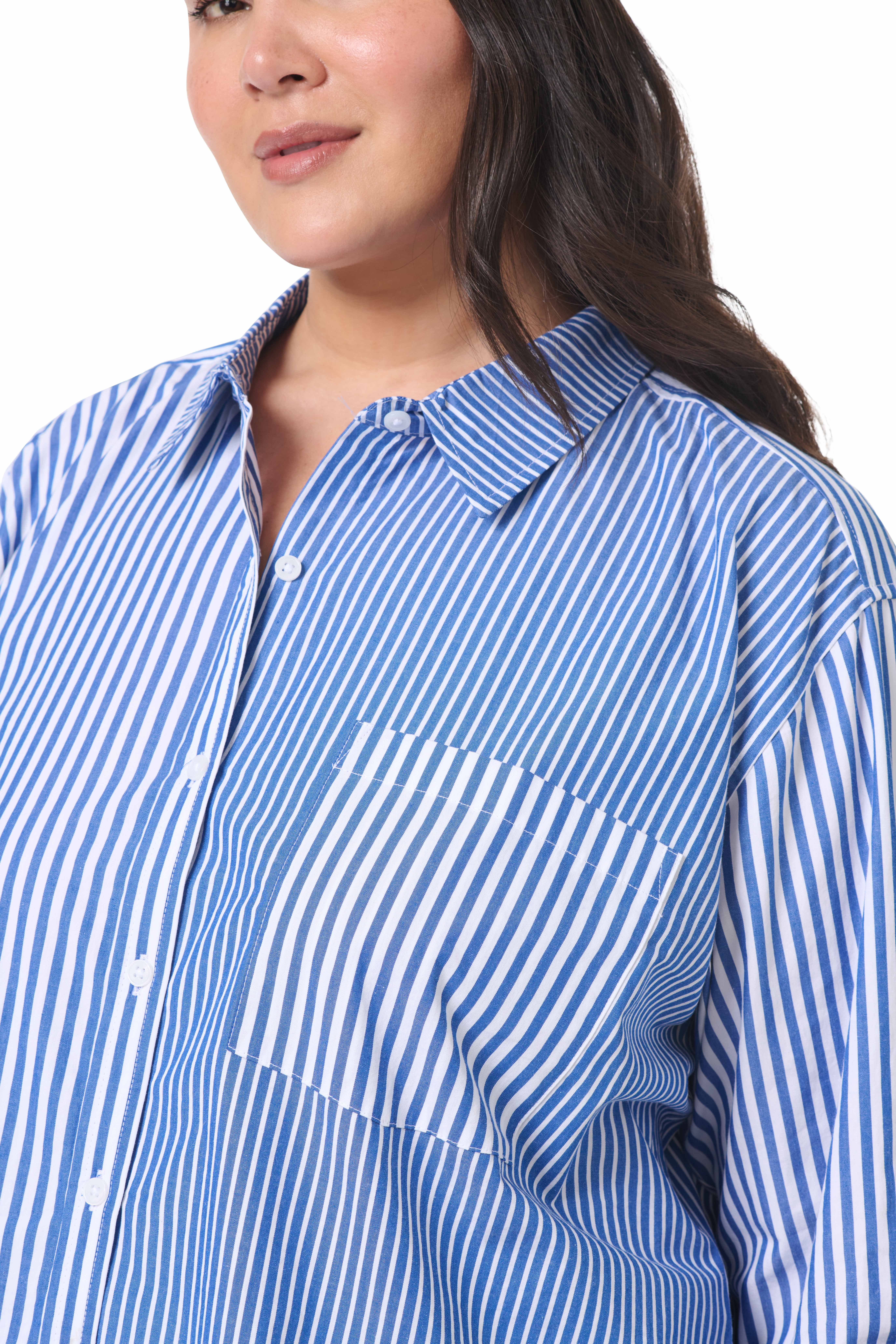 Gloria Vanderbilt Swan Series Women's Plus Amanda Oversized Shirt, Sizes 0X-4X
