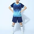 thumbnail image 5 of Fldy Kids Boys Soccer Jersey Girls Football Team Uniform Short Sleeve T Shirts and Shorts Outfits Navy Blue 3XS, 5 of 7
