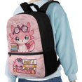 thumbnail image 4 of HUIACONG Cute Glasses Axolotl School Backpack for Primary Students Large Capacity Ergonomic Breathable Adjustable Straps for Boys Girls Ages 6‑18 Daily Use, 4 of 6