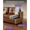 thumbnail image 4 of LAZZO 65" Loveseat Sofa, 2-Seater Tufted Faux Leather Couch with Charging Ports for Living Room and Office, Brown, 4 of 8