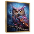 thumbnail image 2 of Designart "violet Grey Animal Amethyst Owl Drips" Animals Floater Framed Canvas Print, 2 of 7
