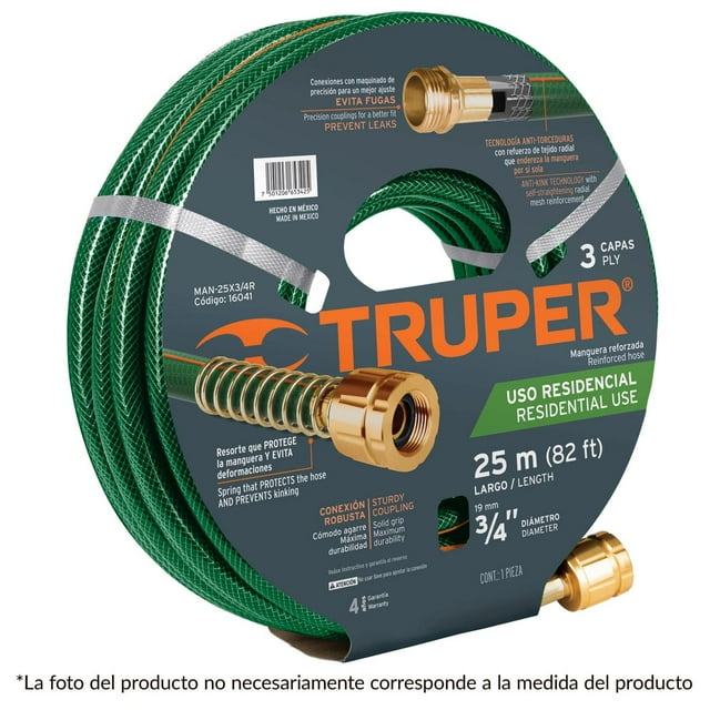 Manguera para jardín 1/2 3 Capas 20 m Truper Truper MAN-20X1/2R