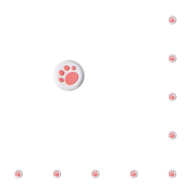 Bearachild Grips Caps Cómoda forma de pata de gato Reemplazo perfecto Thumbstick Cover Suministros de videojuegos para doméstico rosa rosa sobre blanco 10piezas
