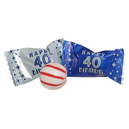 40th Birthday Themed Peppermints 100 Count Wrapped - Mint Candy