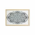 thumbnail image 1 of Mandala Wall Art with Frame, Ringed Floral Pattern with Ornate Tile and Lines Boho Circle Art Motif, Printed Fabric Poster for Bathroom Living Room, 35" x 23", Black White, by Ambesonne, 1 of 2