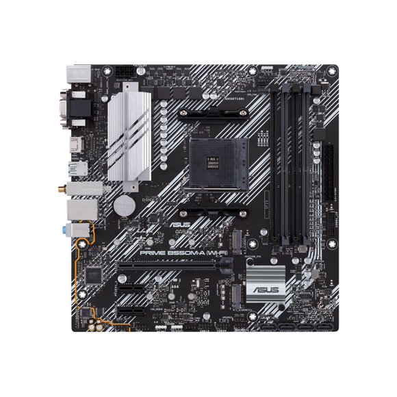 ASUS PRIME B550M-A (WI-FI) - Motherboard - micro ATX - Socket AM4 - AMD B550 Chipset - USB 3.2 Gen 1, USB 3.2 Gen 2 - Bluetooth, Gigabit LAN, Wi-Fi 6 - onboard graphics (CPU required) - HD Audio (8-channel)