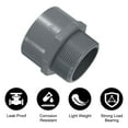 thumbnail image 3 of Adaptador de rosca macho de 2.5" Uxcell 4 piezas para conexión de tuberías, adaptadores de desagüe para conectar tuberías, gris, 3 of 6
