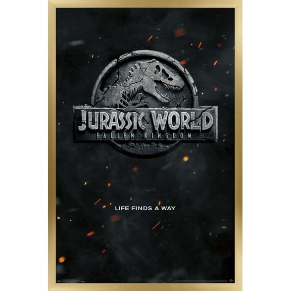 Jurassic World: Fallen Kingdom - Teaser Logo Wall Poster, 14.725" x 22.375", Framed