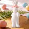thumbnail image 5 of Japceit Easter Decorative Ceramic Bunny, Glazed Rabbit Figurine for Interior Decor and Gift, Small Table Ornament for Entryway, Desk, Bookshelf, and Spring Home Accent, 5 of 6