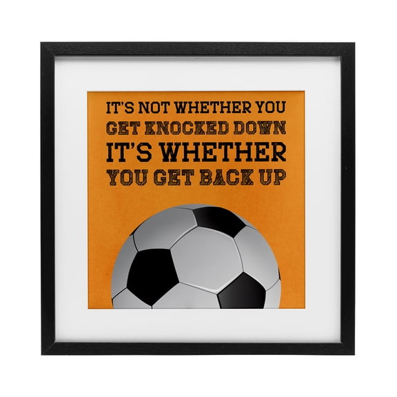 Whether You Get Back Up Black Framed Print Under Glass, design by Marcus Prime