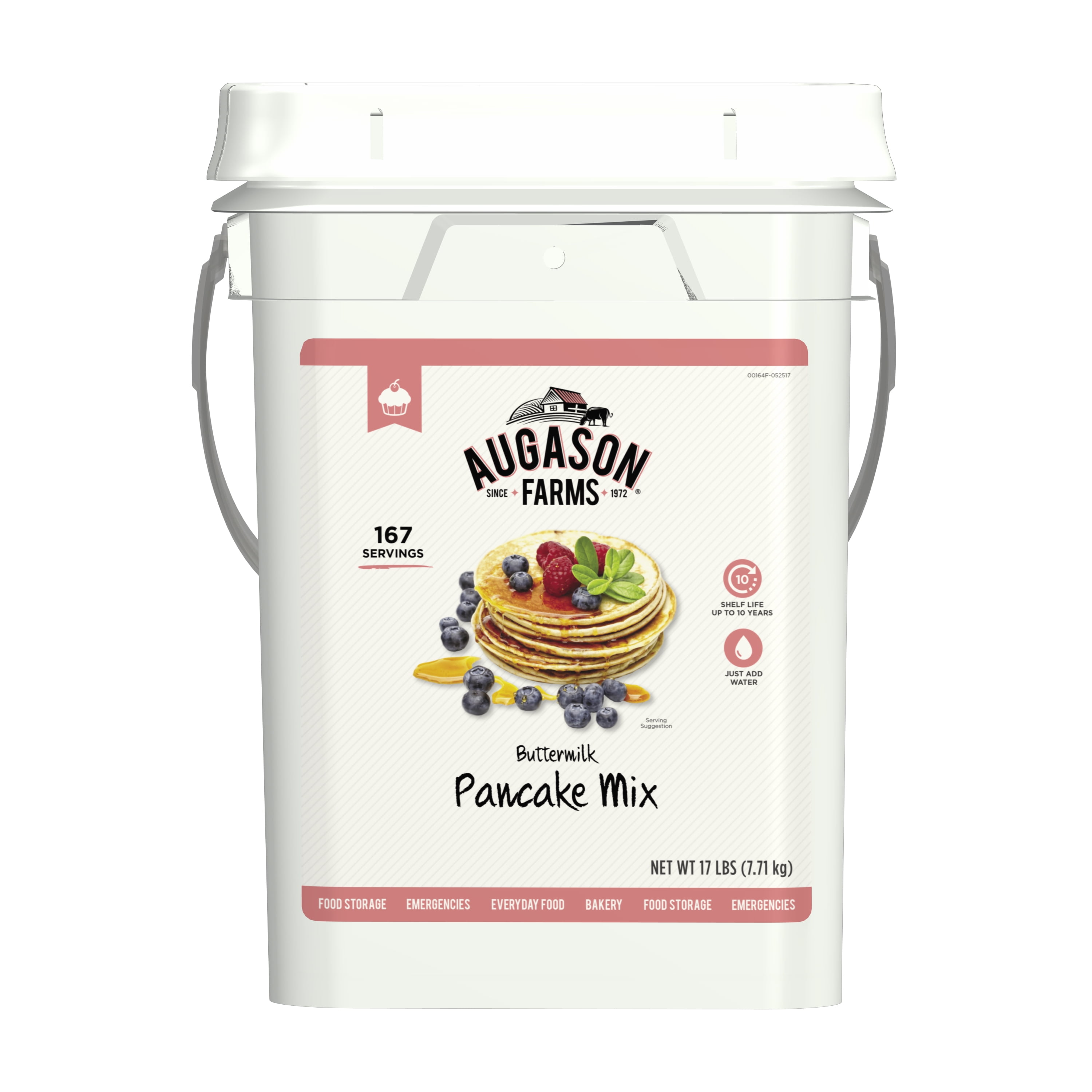 Augason Farms Buttermilk Pancake Mix, Emergency Food Storage, 17 Pound