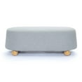thumbnail image 3 of Jaine Stone Grey Loose Mohair Large Ottoman, 3 of 4