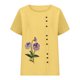 thumbnail image 2 of Camiseta Casual de Manga Corta con Botón de Cuello Redondo de las Mujeres, Tops Cortos para las Mujeres, 2 of 3